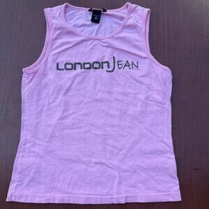 Moda International Pink Rhinestone London Jean Tank - M